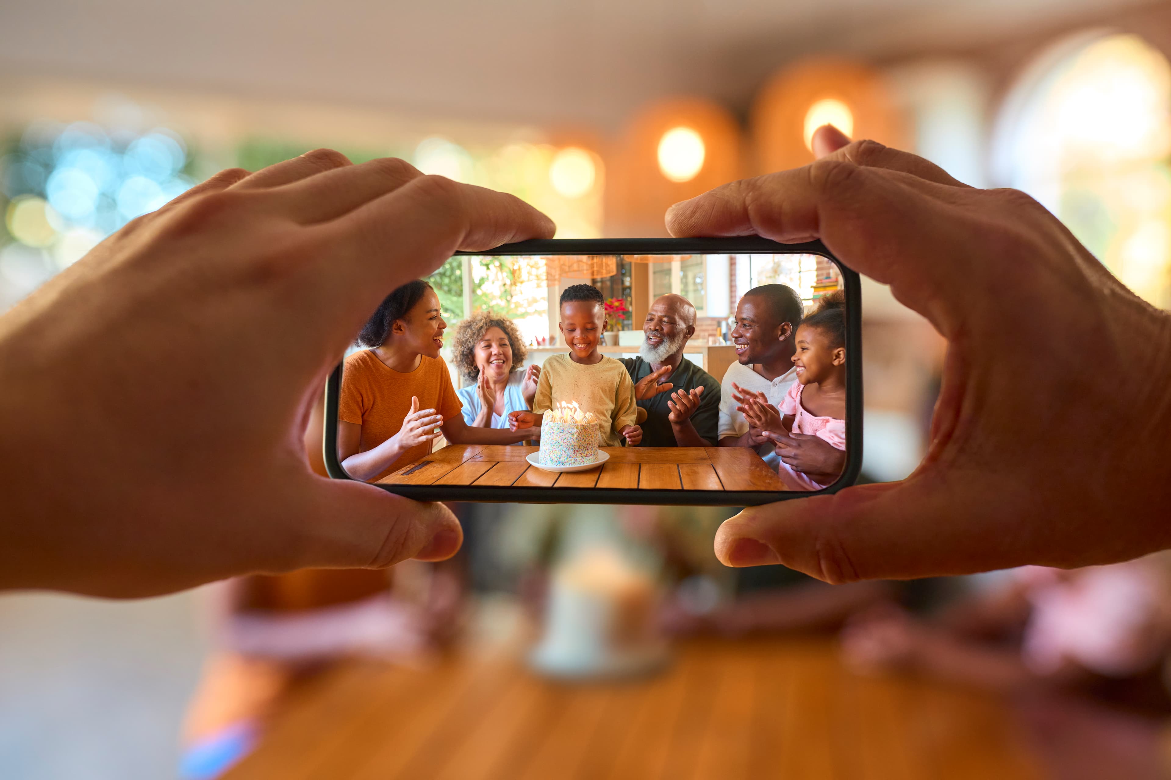 Family staying connected with affordable wireless